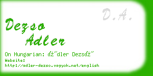 dezso adler business card